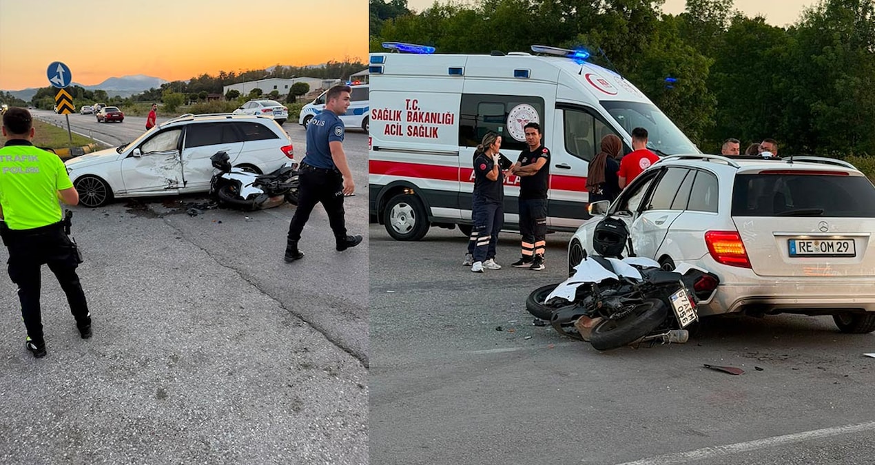 Otomobille çarpışan motosikletin sürücüsü öldü